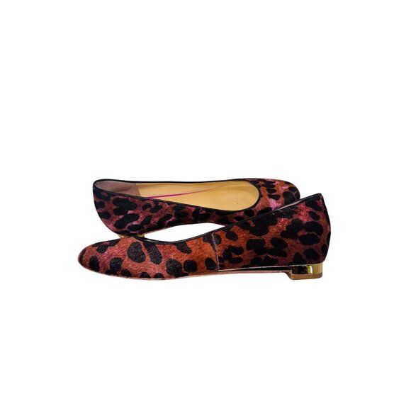 Cole Haan Womens Leopard Print Ballet Flats 6.5B Leather & Calf Hair Pink Brown - Picture 8 of 10